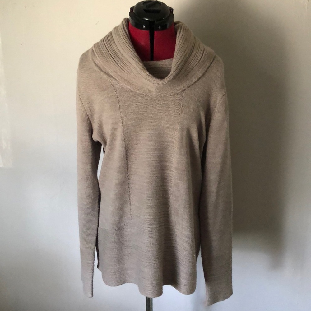Calvin klein | beige sweater with cowl neck